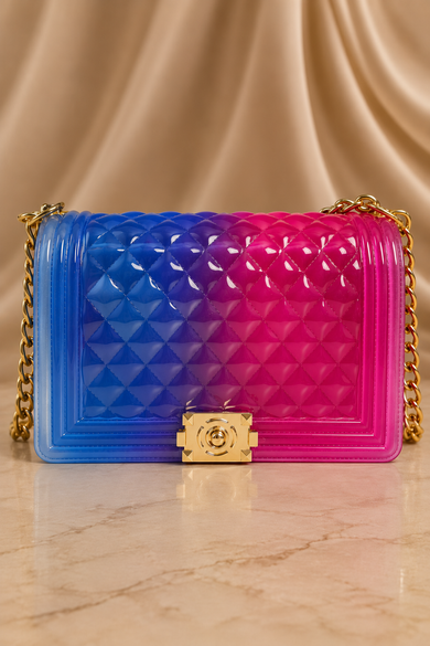 Transparent Colorblock Jelly Crossbody Bag