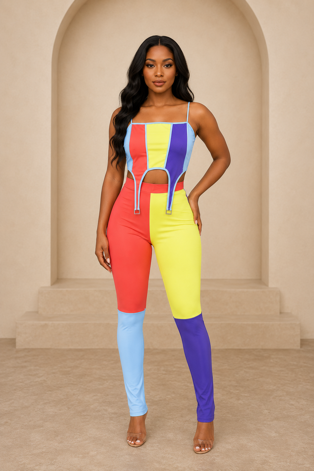 Vivid Horizon Colorblock Pants Set