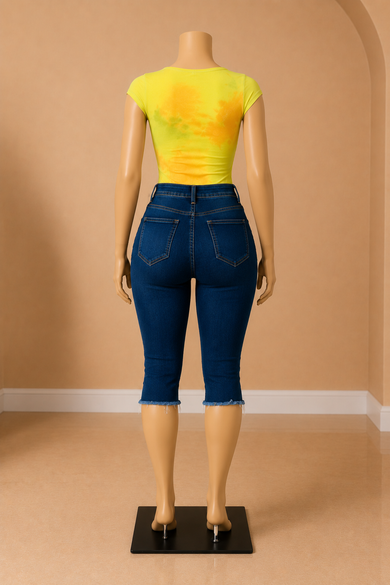 Curve Appeal Distressed Denim Shorts