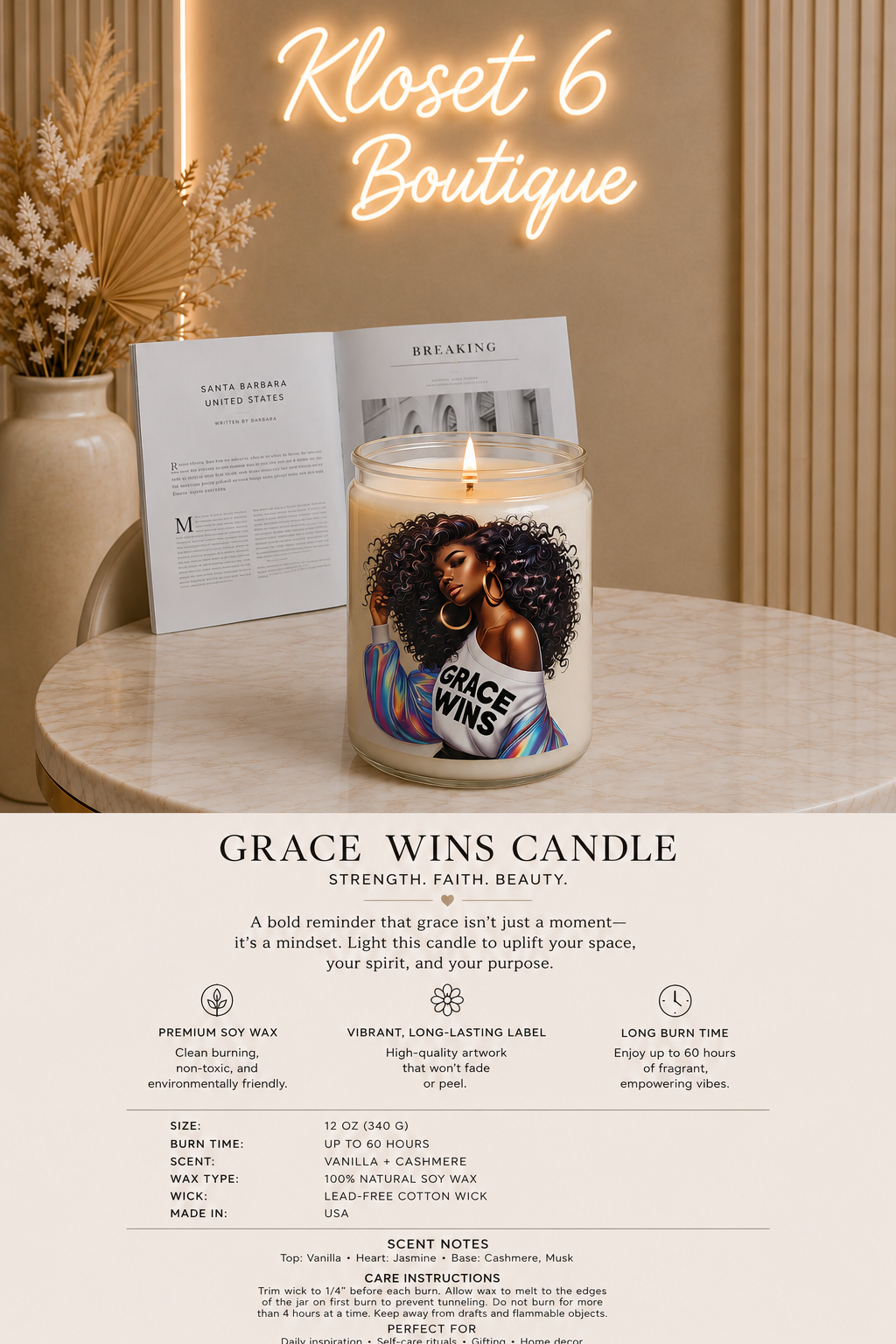 Grace Wins Candle Main image