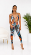 On The Road License Plate Print Cutout Jumpsuit