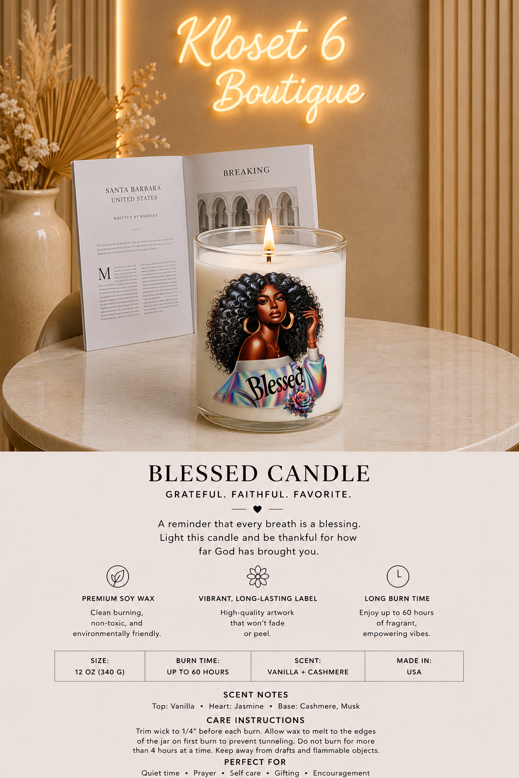 6 Religious Quote Candles Secondary image