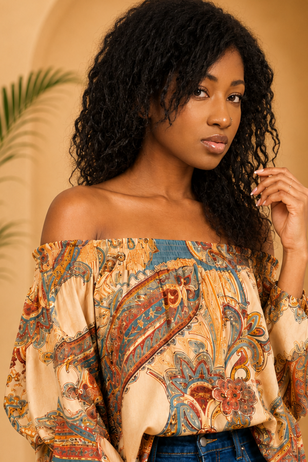 Floral Blouse Off Shoulder Top