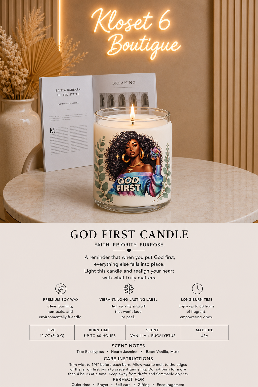 Religious Quote Candles