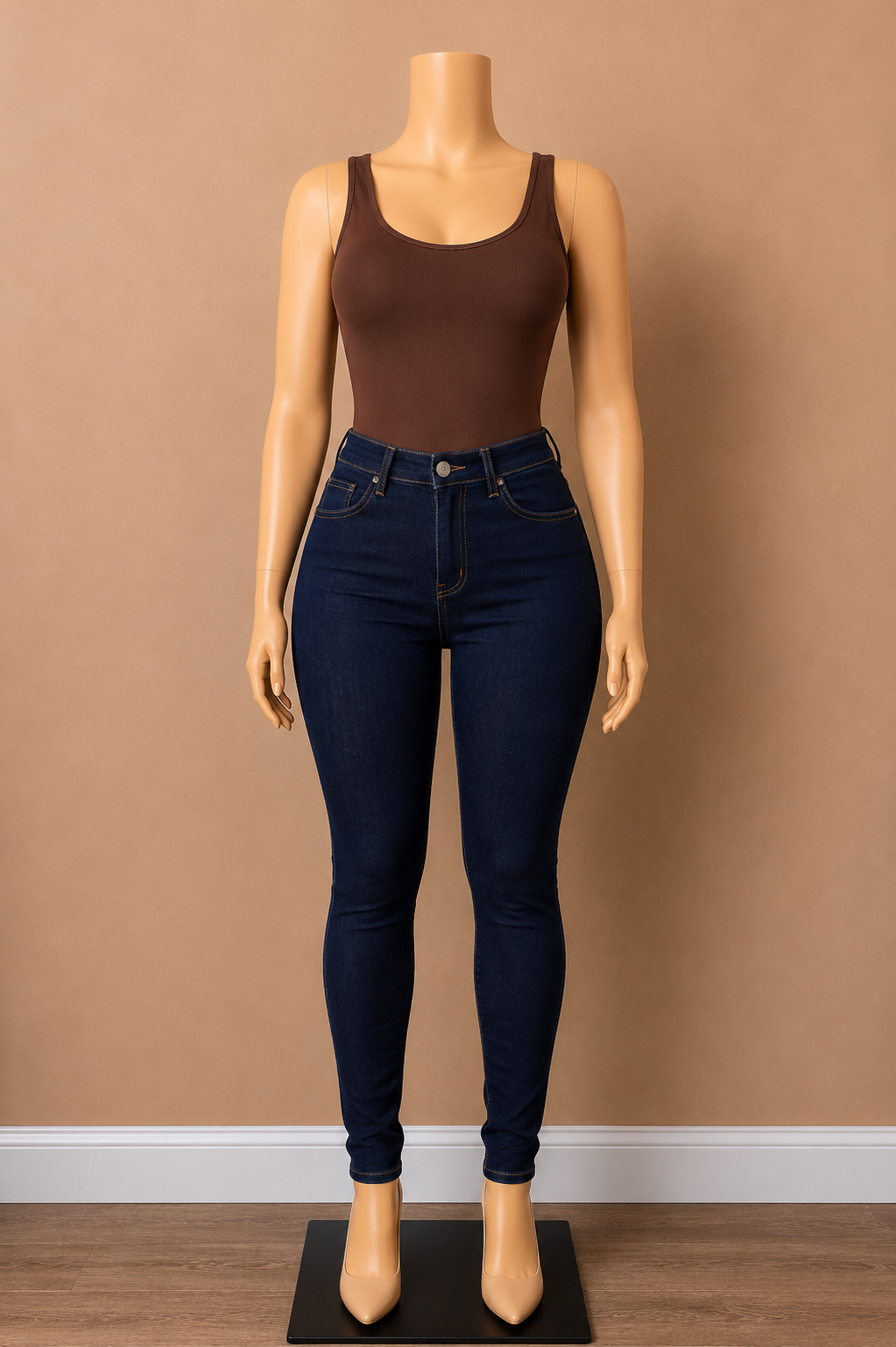 High-Rise Dark Wash Skinny Jeans