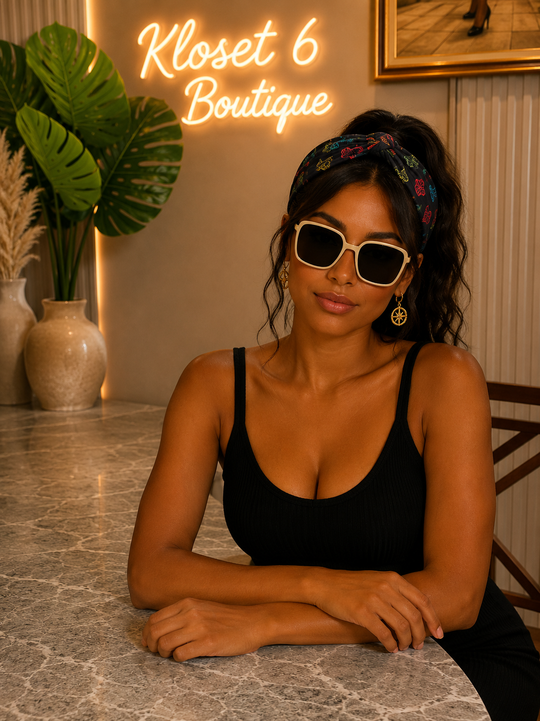 Midnight Bloom Knotted Headband