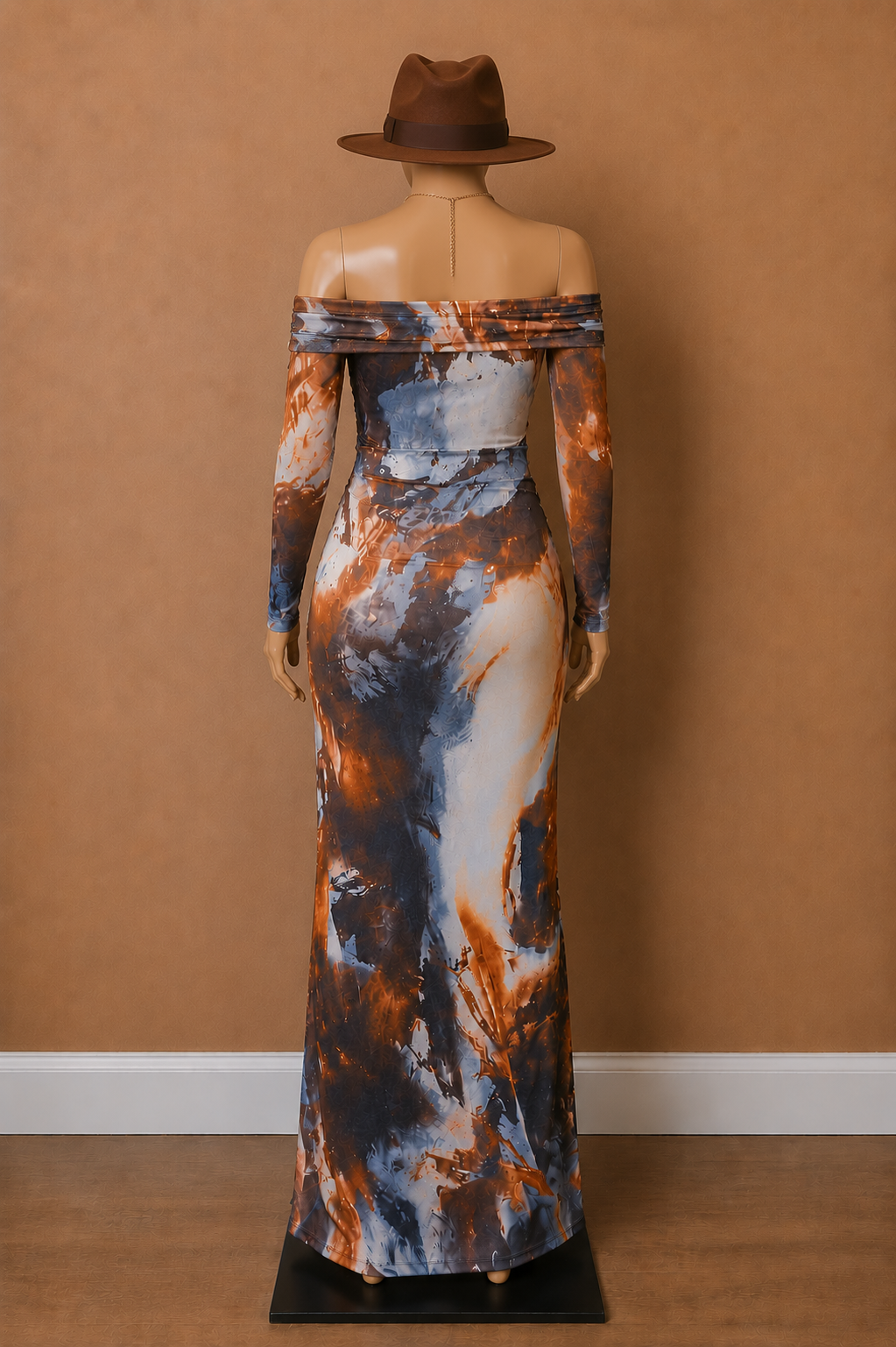 Earthbound Off-The-Shoulder Pencil Maxi Dress