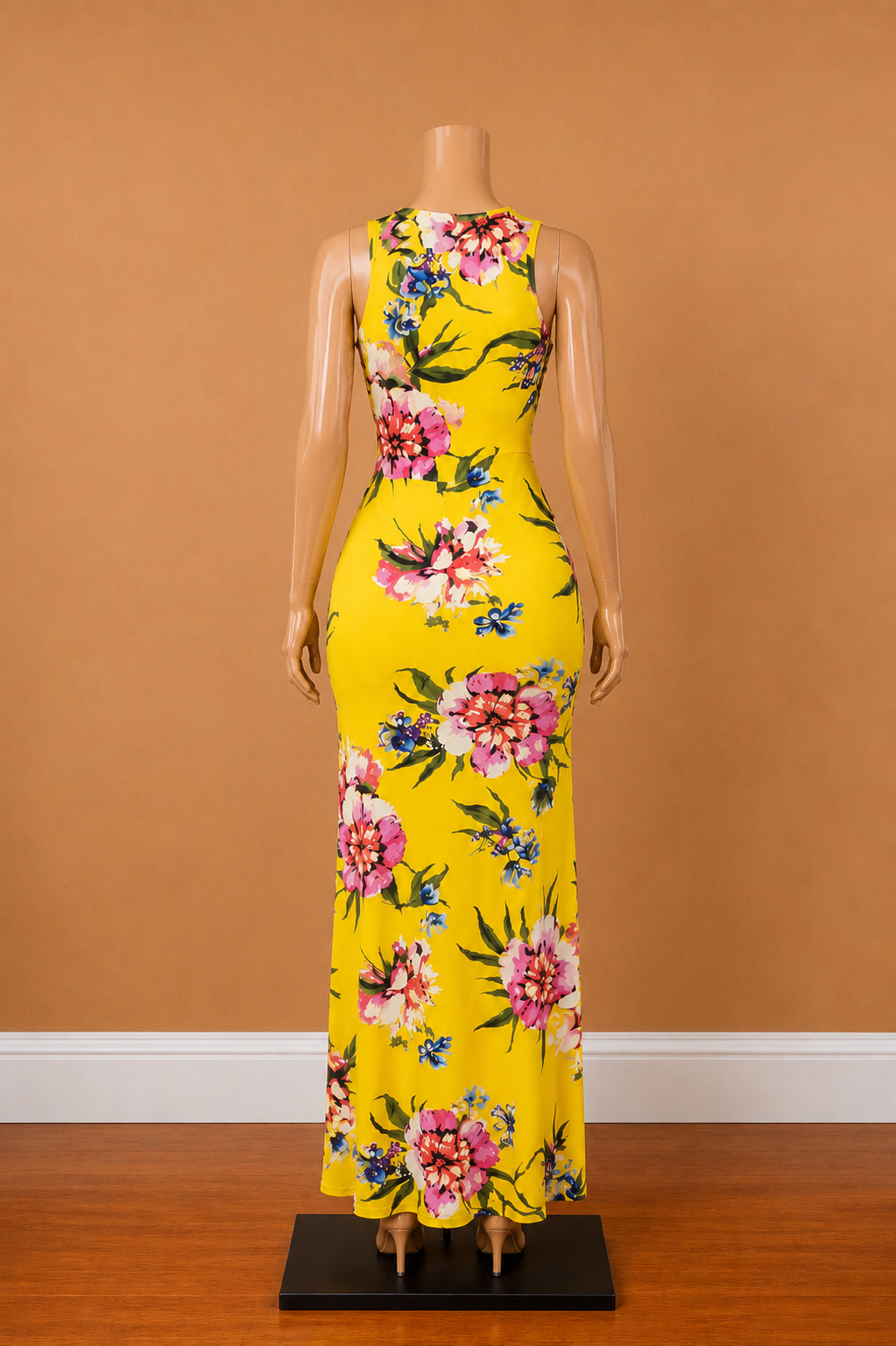 Golden Bloom Floral Maxi Dress