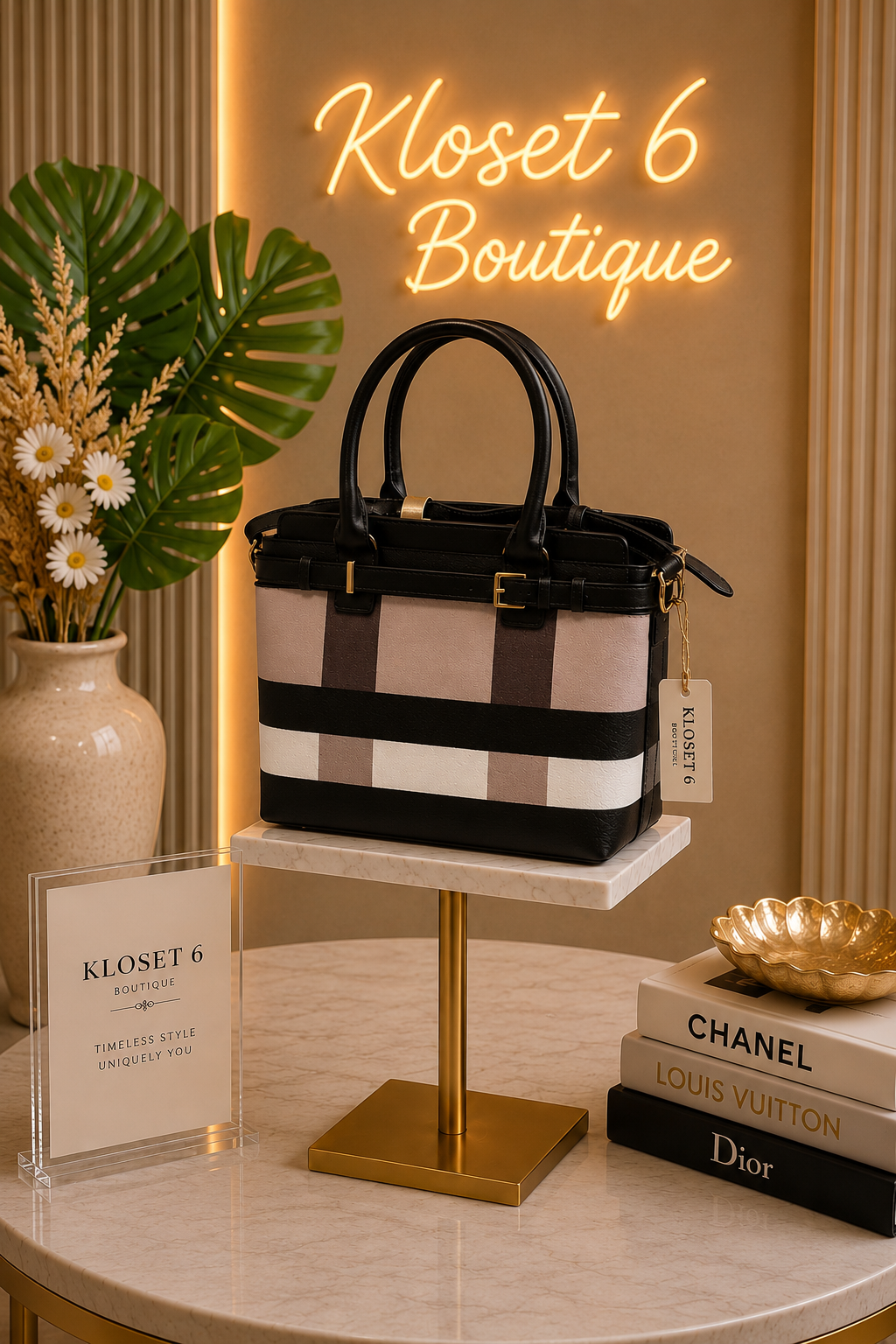 Madison Plaid Luxe Satchel Main image
