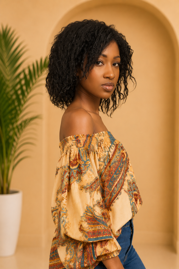 Floral Blouse Off Shoulder Top