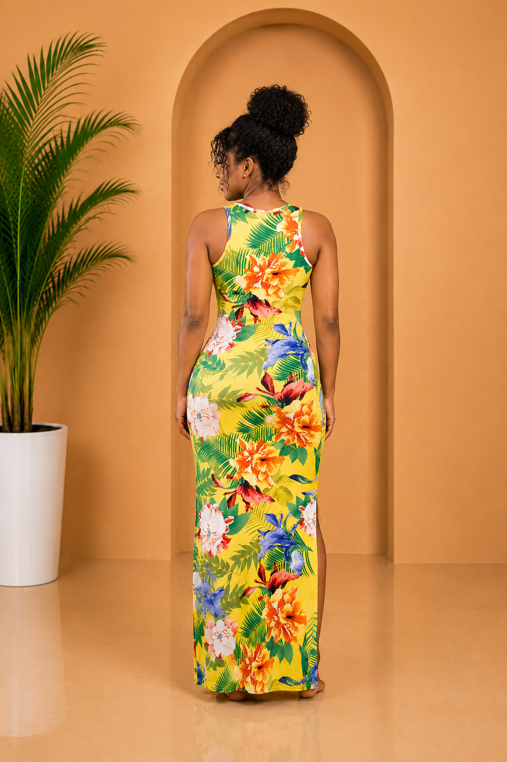Lemon Drop Silhouette Maxi Dress
