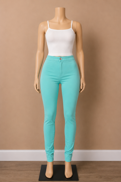 High-Waist Stretchy Skinny Pants