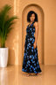Twilight Bloom Pleated Maxi