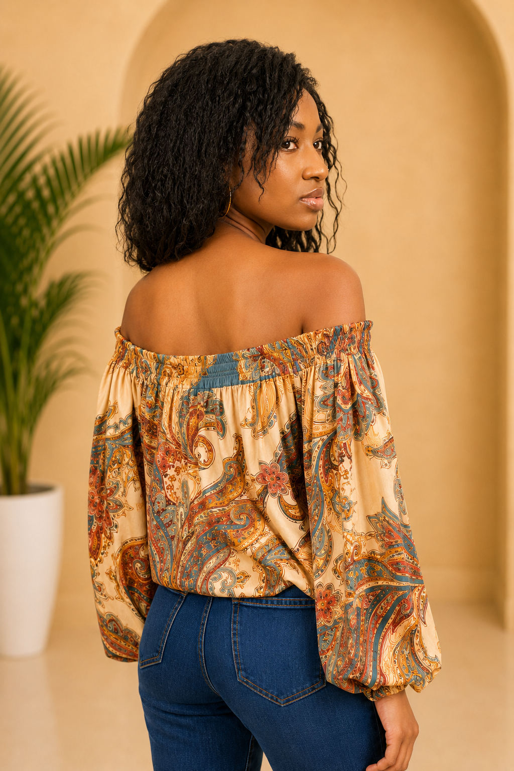 Floral Blouse Off Shoulder Top