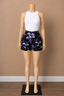 Midnight Bloom High-Waisted Floral Shorts