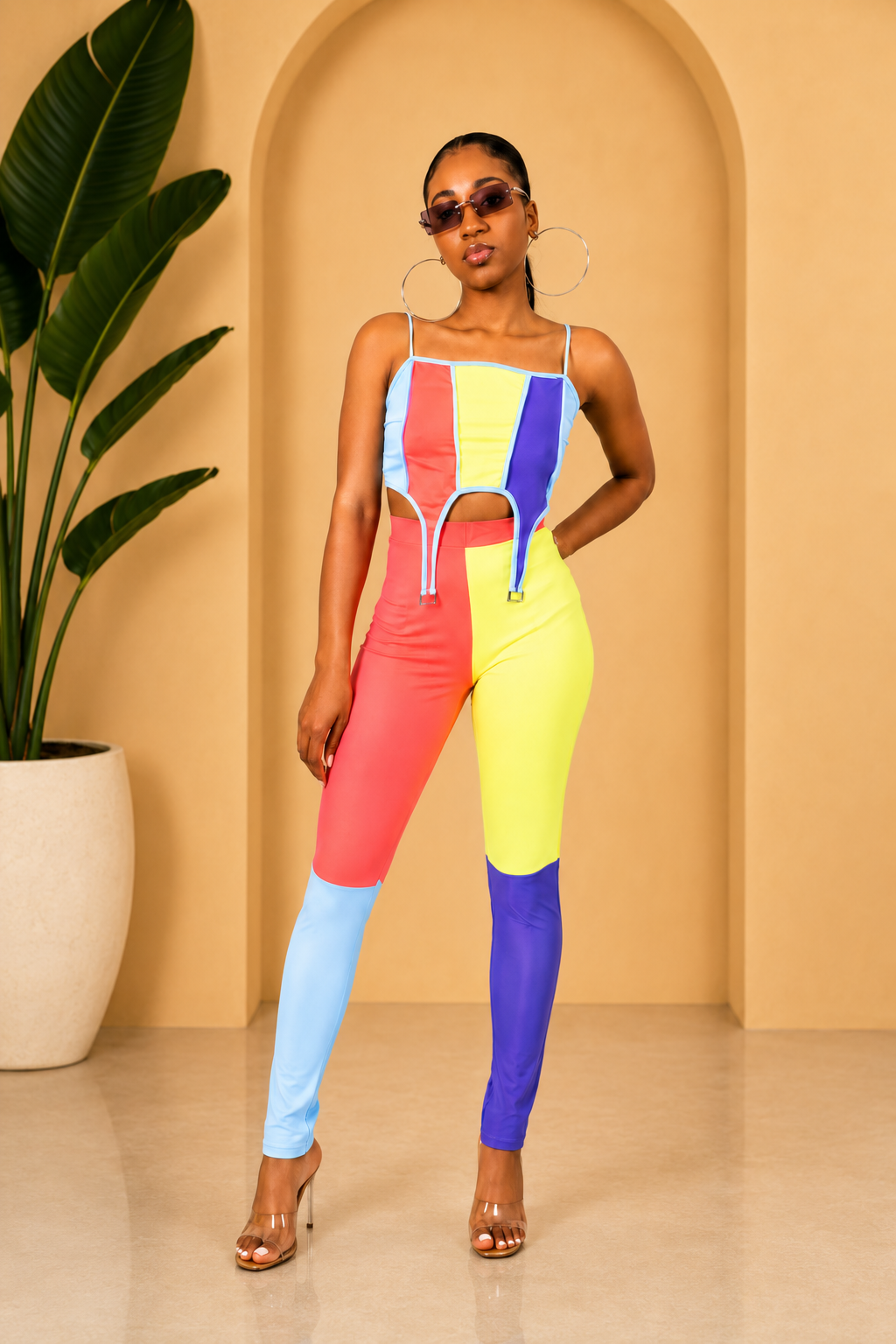 Vivid Horizon Colorblock Pants Set Main image