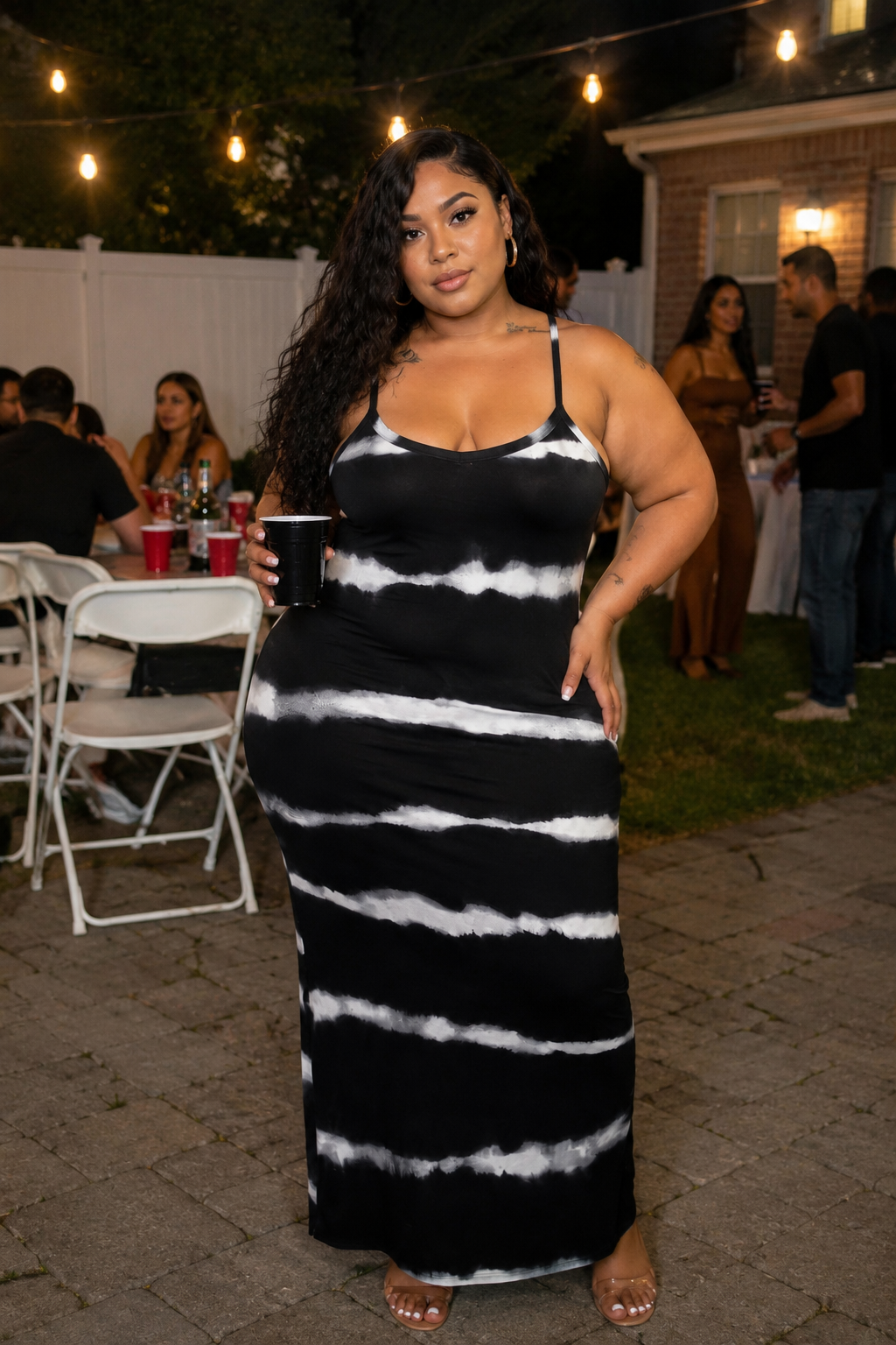 Kurvy Girl Midnight Muse Tie Dye Maxi Dress