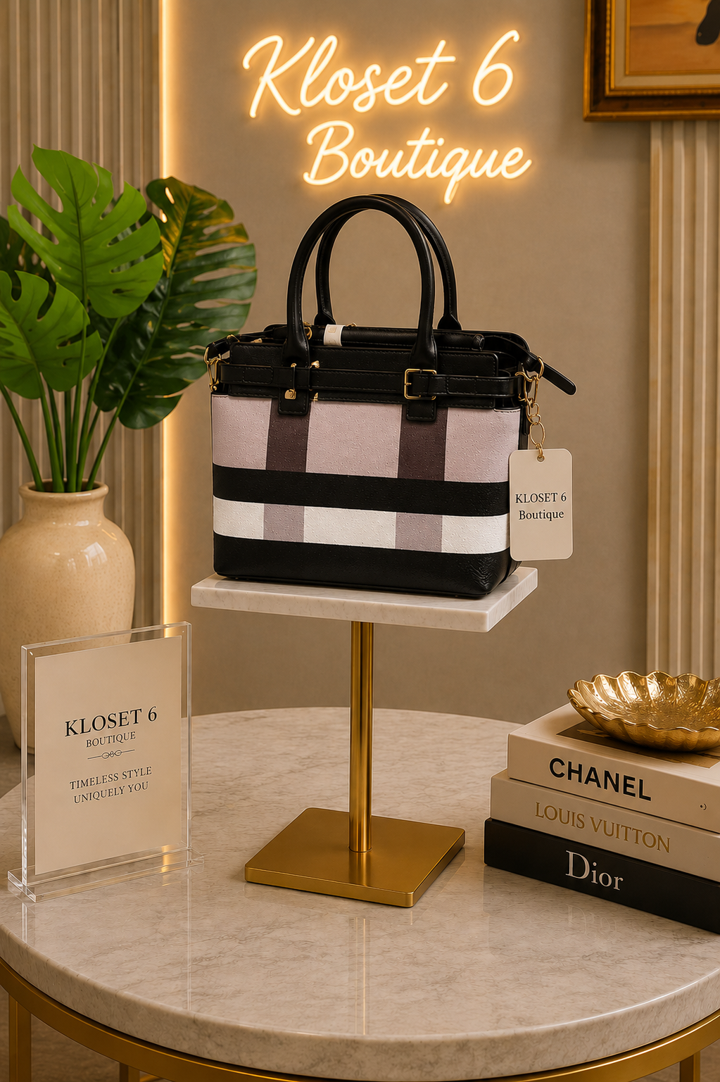Madison Plaid Luxe Satchel Secondary image