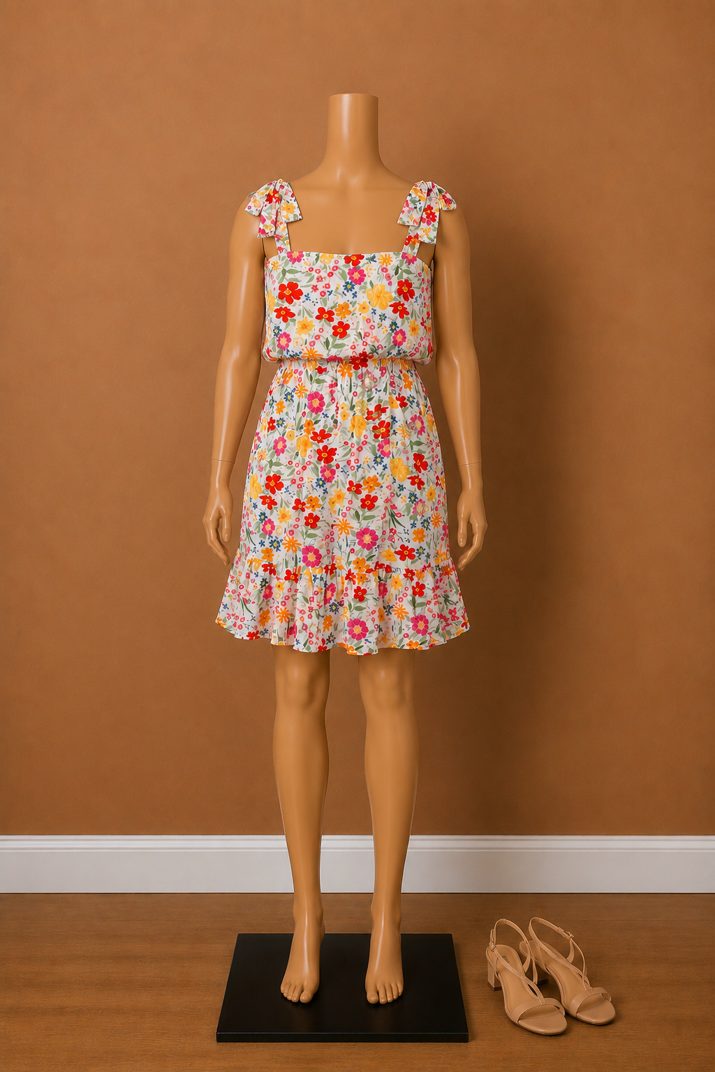 Flowers By The Hour Tie Strap Mini Dress