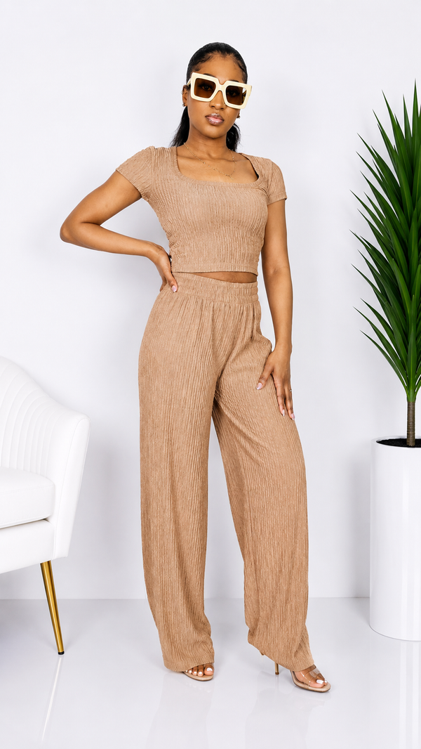 Milonni Crinkled Two-Piece Top Set